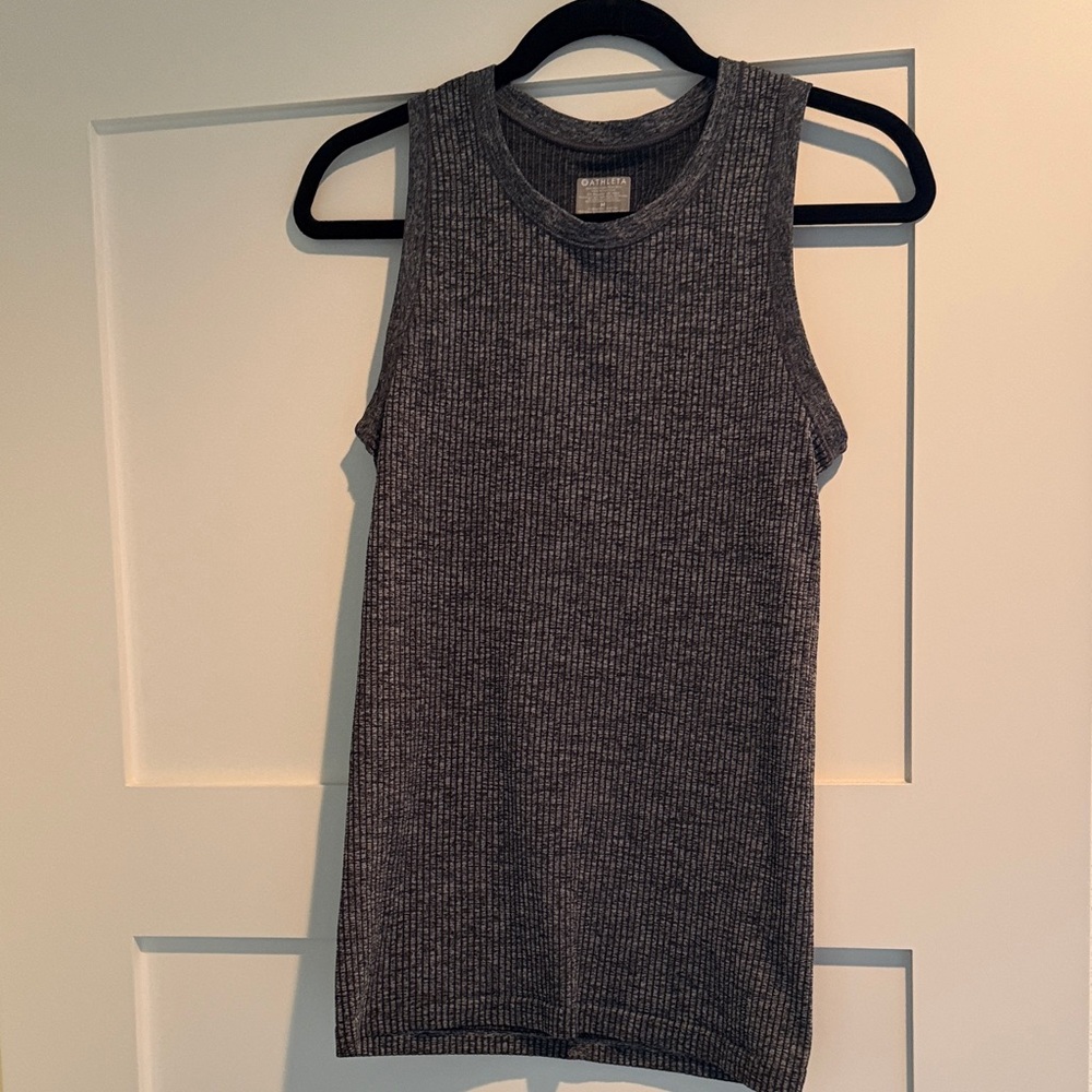 Athleta Super Soft Charcoal Ribbed Tank Top